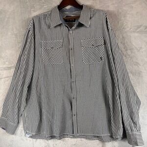 Lion's Crest English Laundry Mens 5X Black White Gingham Check Shirt Long Sleeve
